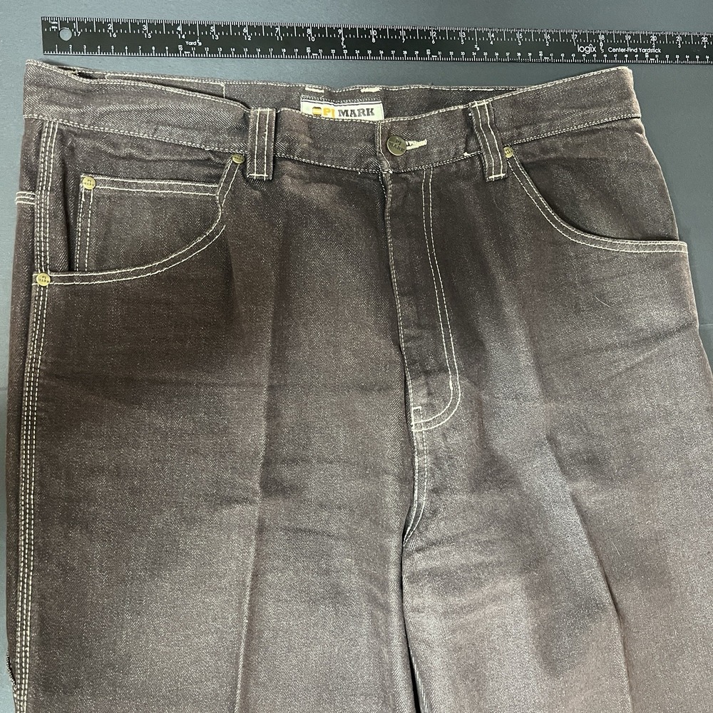 PJ Mark Carpenter Jeans Mens Size 38 Brown Denim Y2K Vintage 90s HipHop Urban - Picture 3 of 10